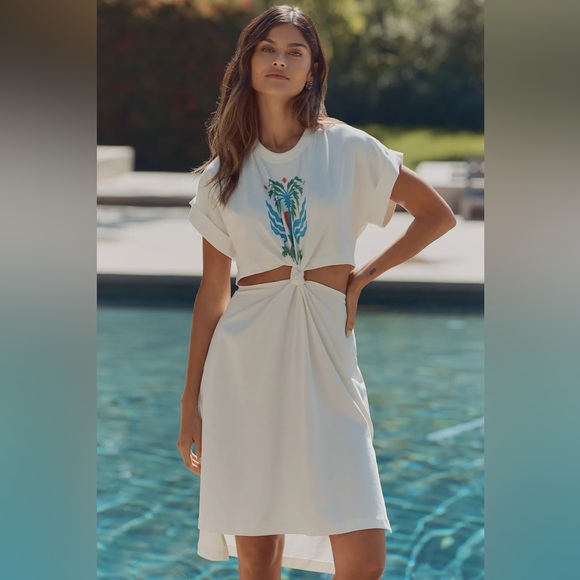 Anthropologie Dresses & Skirts - 🆕 Celandine by Anthropologie Twist Front Cutout T-Shirt Dress L